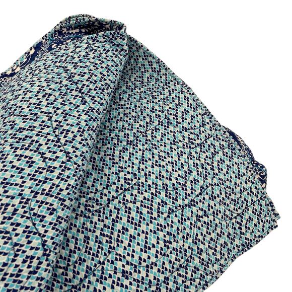 Trina Turk reversible floral geo print queen full quilt - Picture 4 of 9